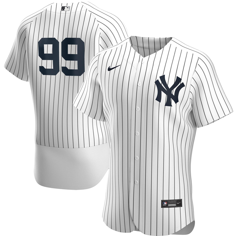 2020 MLB Men New York Yankees #99 Aaron Judge Nike White Home 2020 Authentic Player Jersey 1